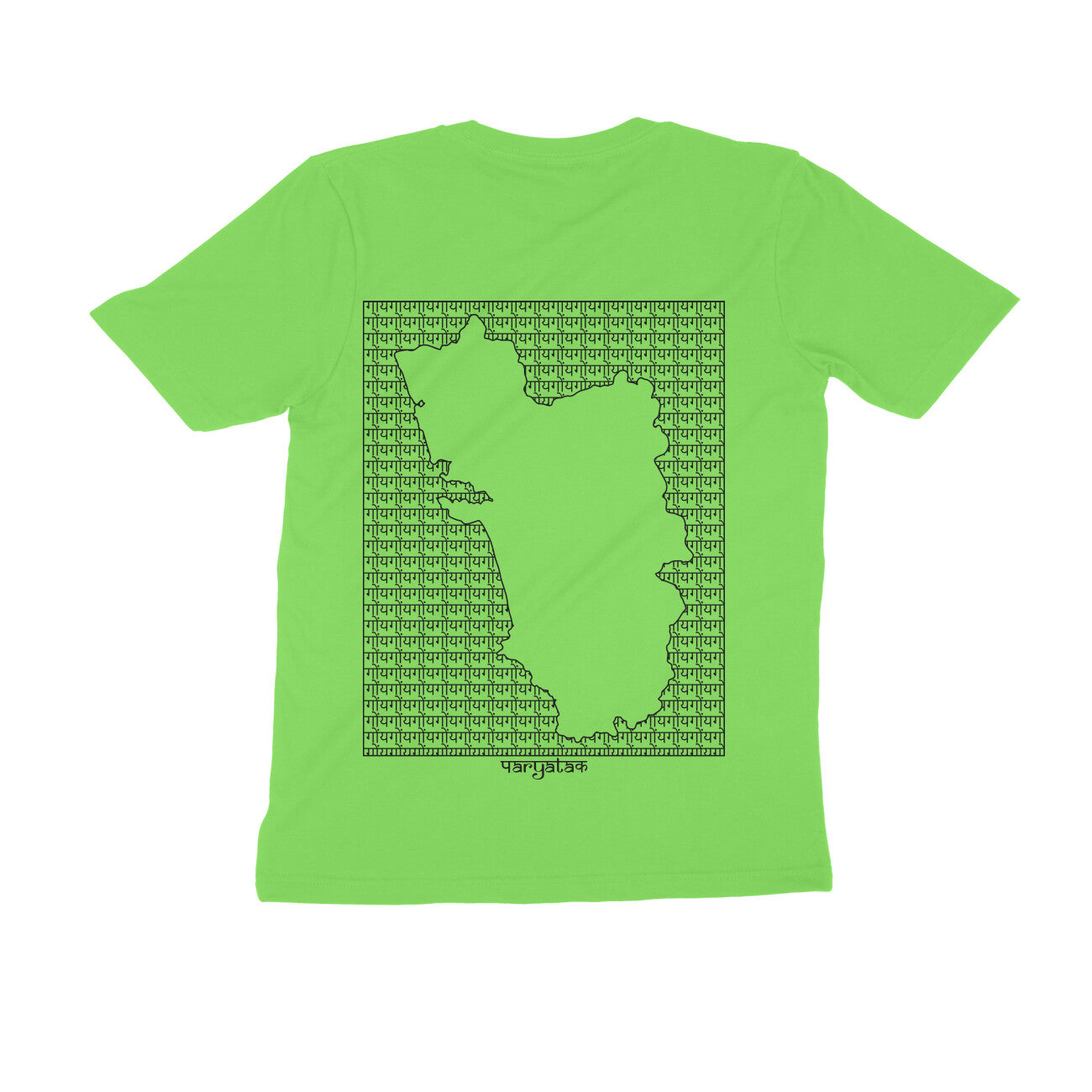 Goa GeoLingo // Black Print T-shirt for Men