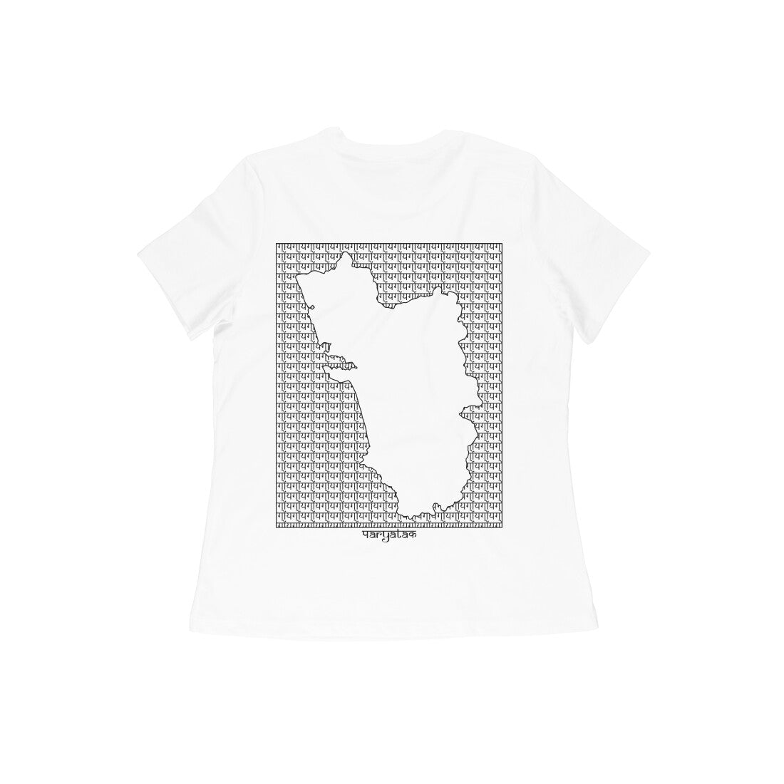 Goa GeoLingo // Black Print T-shirt for Women