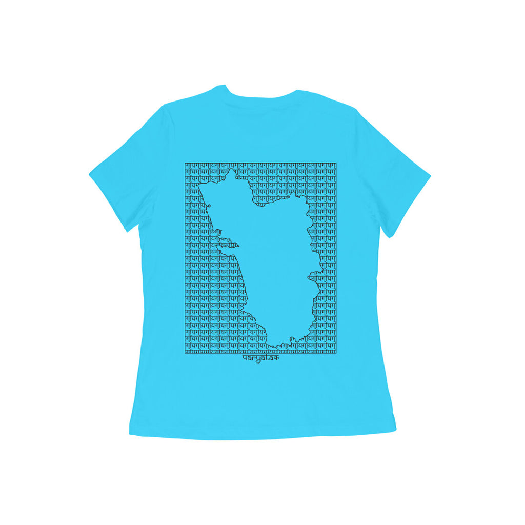Goa GeoLingo // Black Print T-shirt for Women