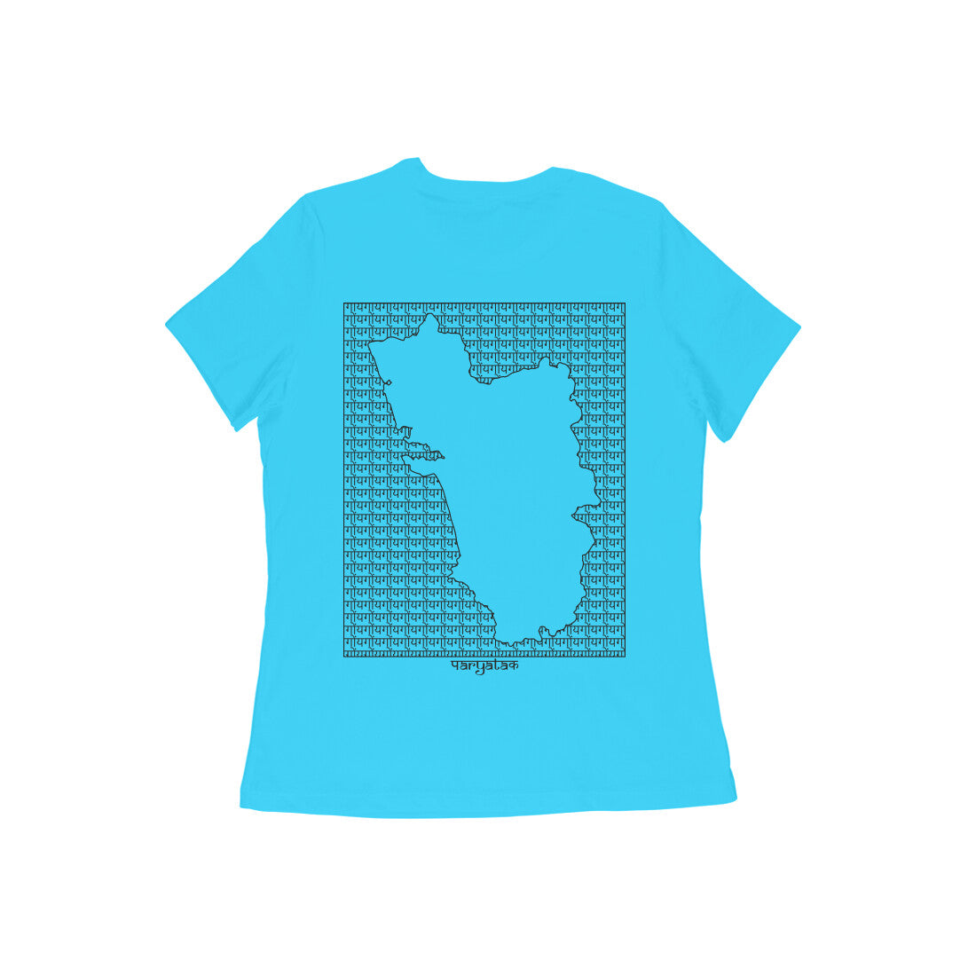 Goa GeoLingo // Black Print T-shirt for Women
