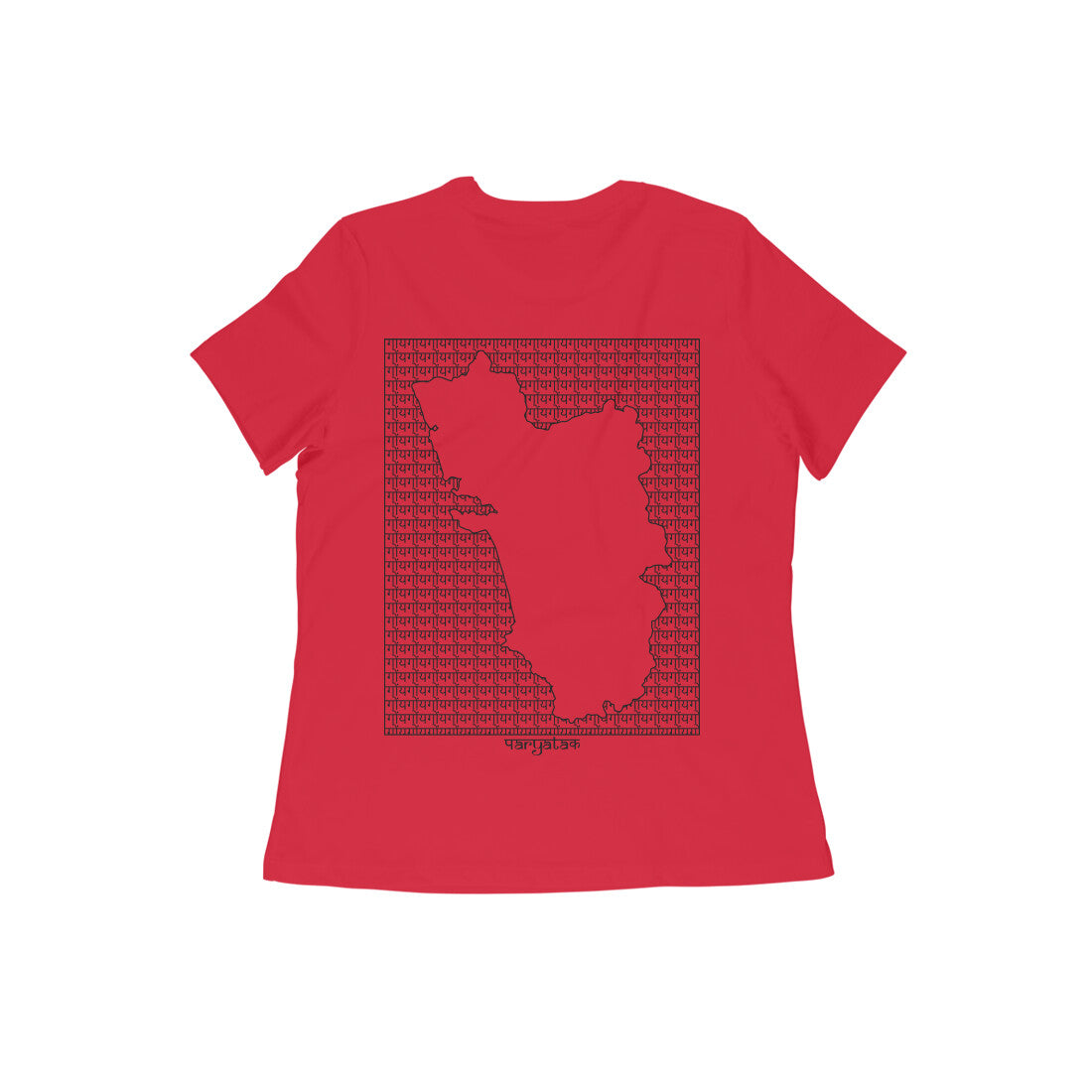 Goa GeoLingo // Black Print T-shirt for Women