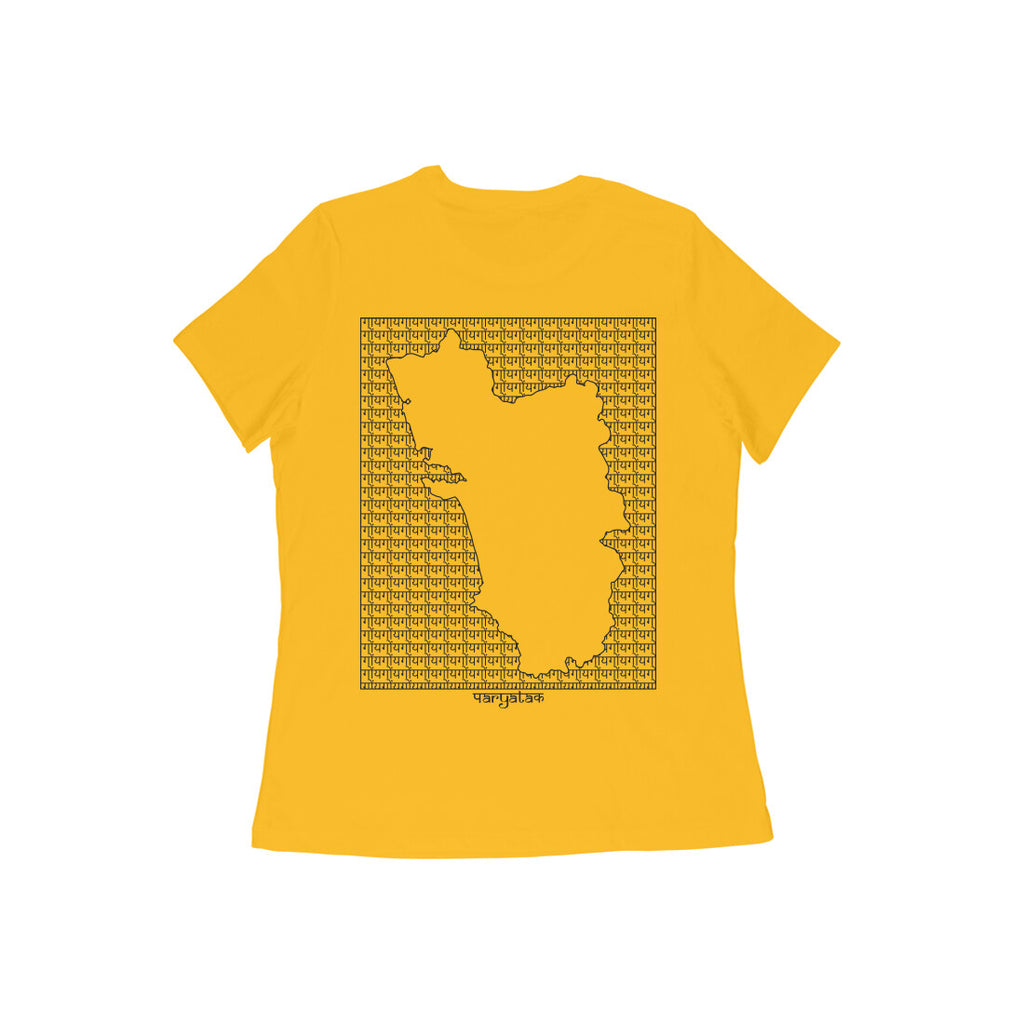 Goa GeoLingo // Black Print T-shirt for Women