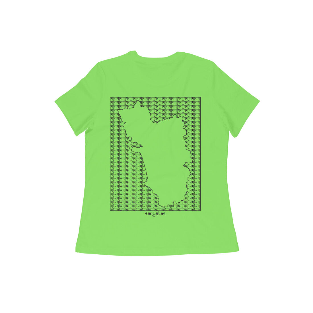 Goa GeoLingo // Black Print T-shirt for Women