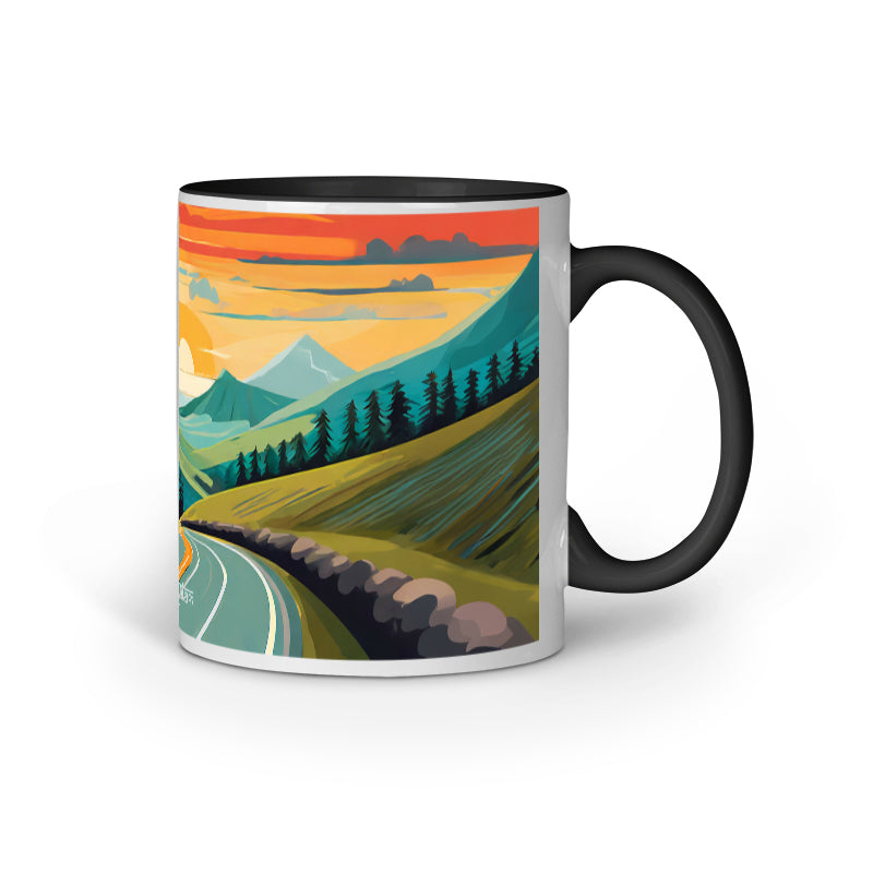 Classic Car on Road Trip Mug
