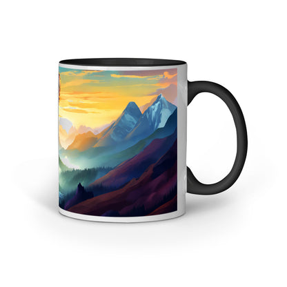 Hot Air Balloon Over Mountains Mug