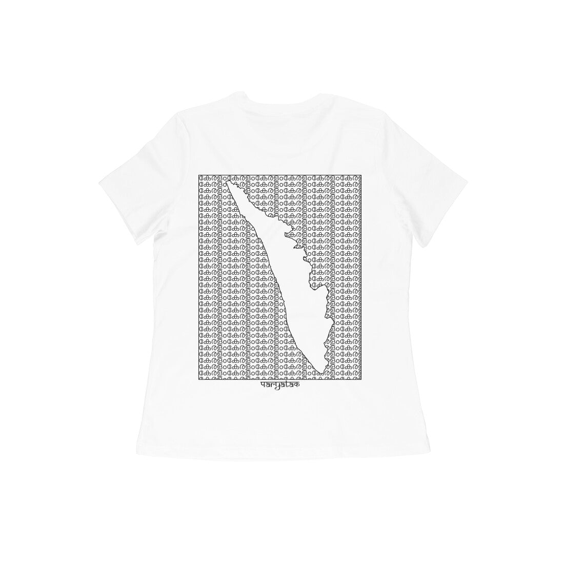 Kerala GeoLingo // Black Print T-shirt for Women