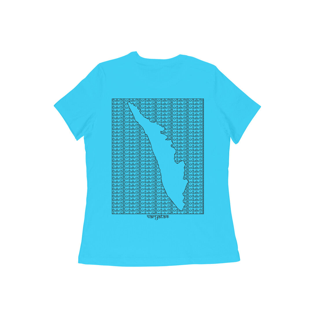 Kerala GeoLingo // Black Print T-shirt for Women