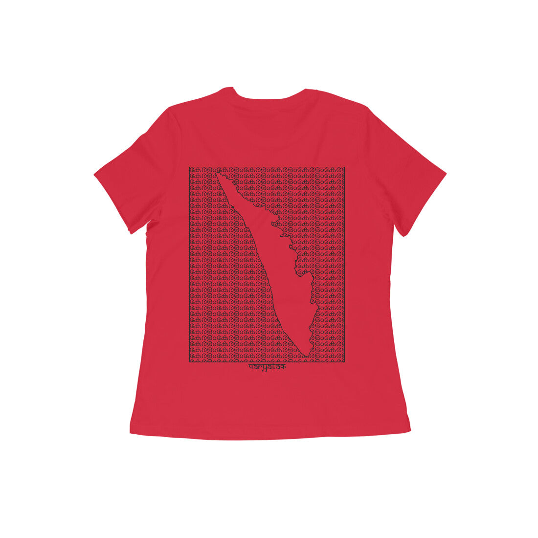 Kerala GeoLingo // Black Print T-shirt for Women
