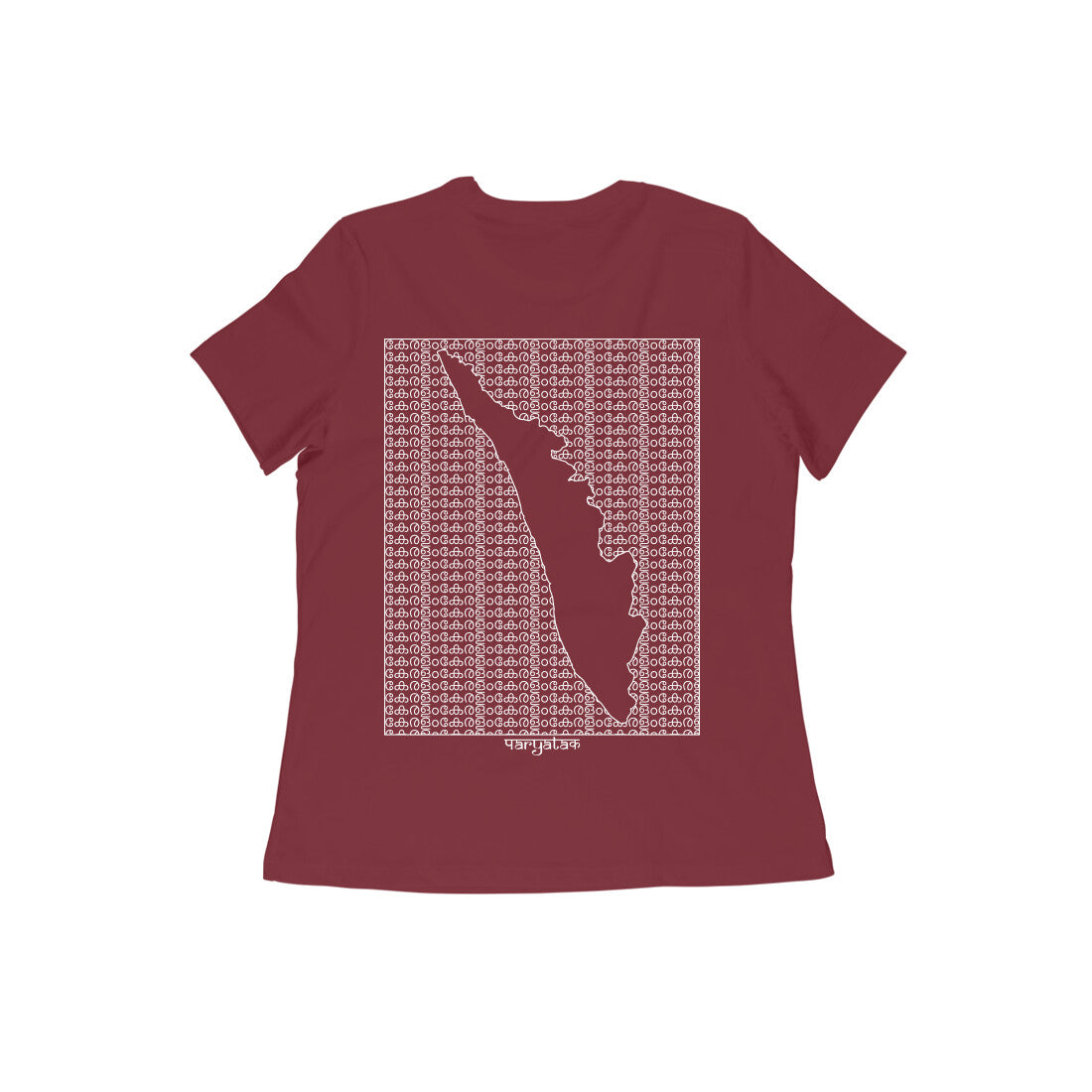 Kerala GeoLingo // White Print T-shirt for Women