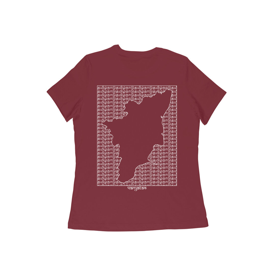 Tamil Nadu GeoLingo // White Print T-shirt for Women