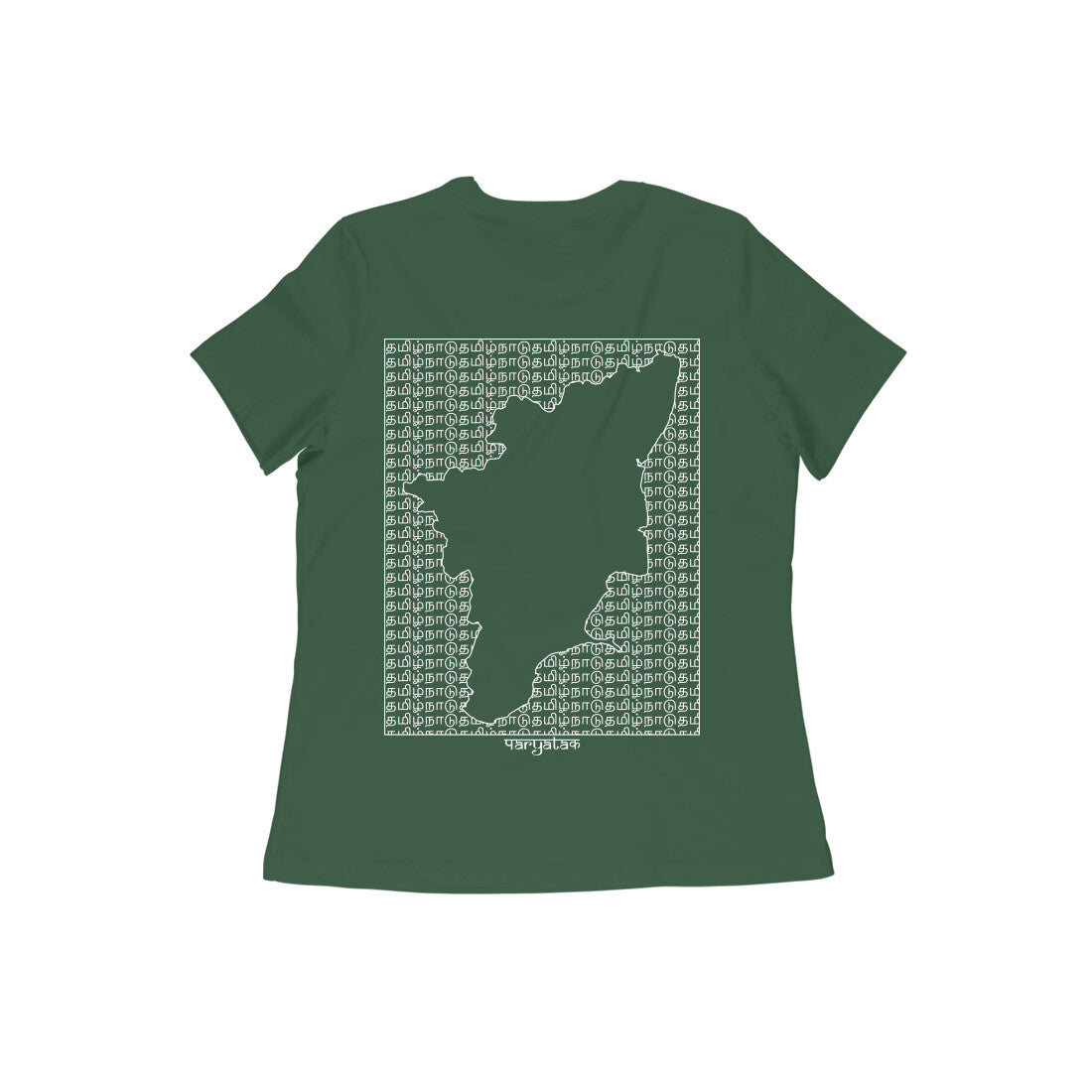 Tamil Nadu GeoLingo // White Print T-shirt for Women