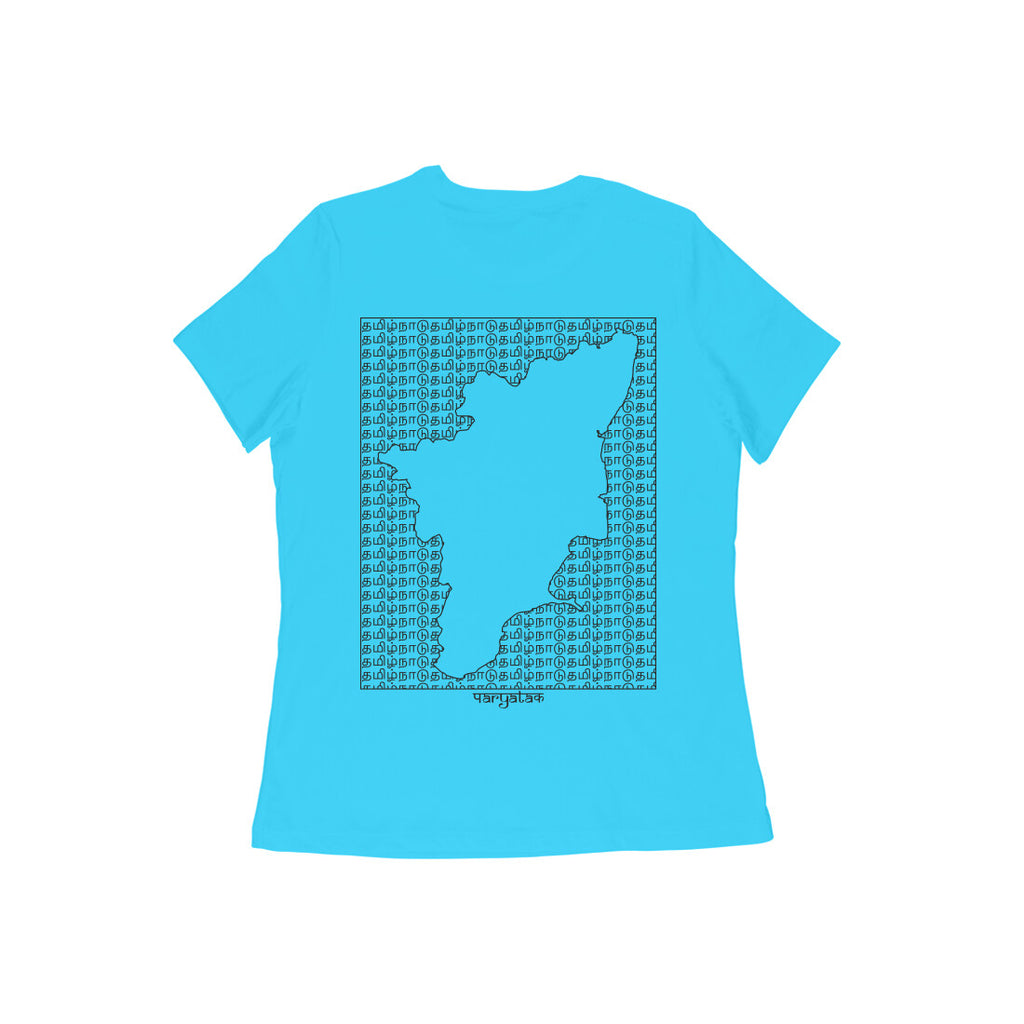 Tamil Nadu GeoLingo // Black Print T-shirt for Women