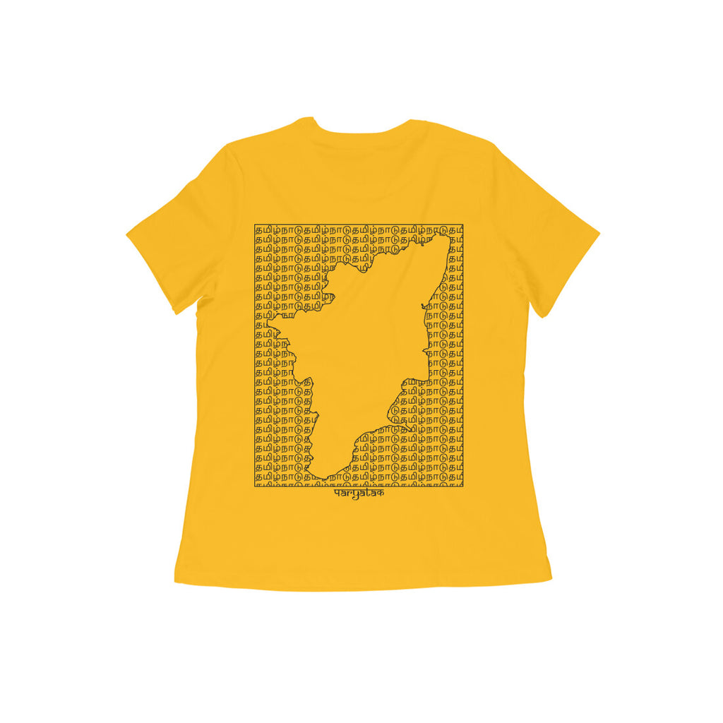 Tamil Nadu GeoLingo // Black Print T-shirt for Women