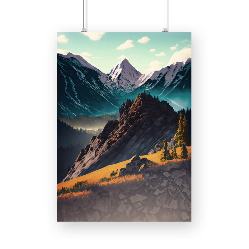 Exploring the Mountains Poster