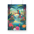 Pretty Parrot in Garden Poster