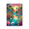 Swans Magic Garden Poster