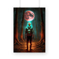 Future Time Traveler in Dark Forest Poster