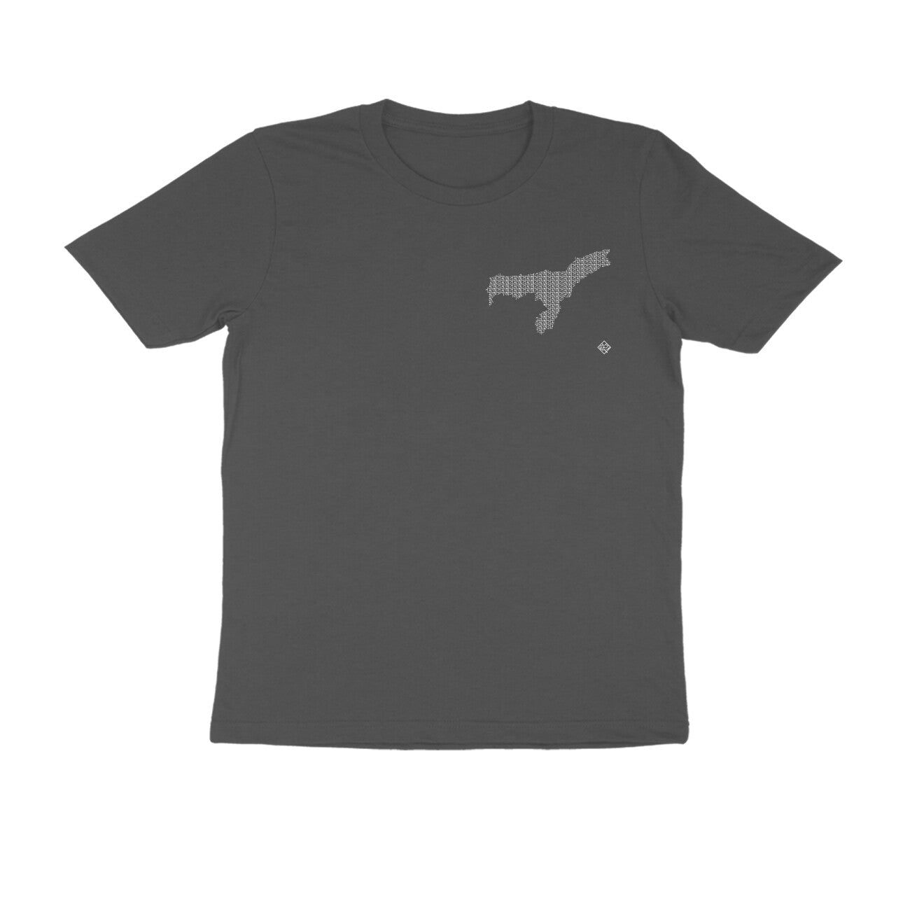 Assam GeoLingo // White Print T-shirt for Men