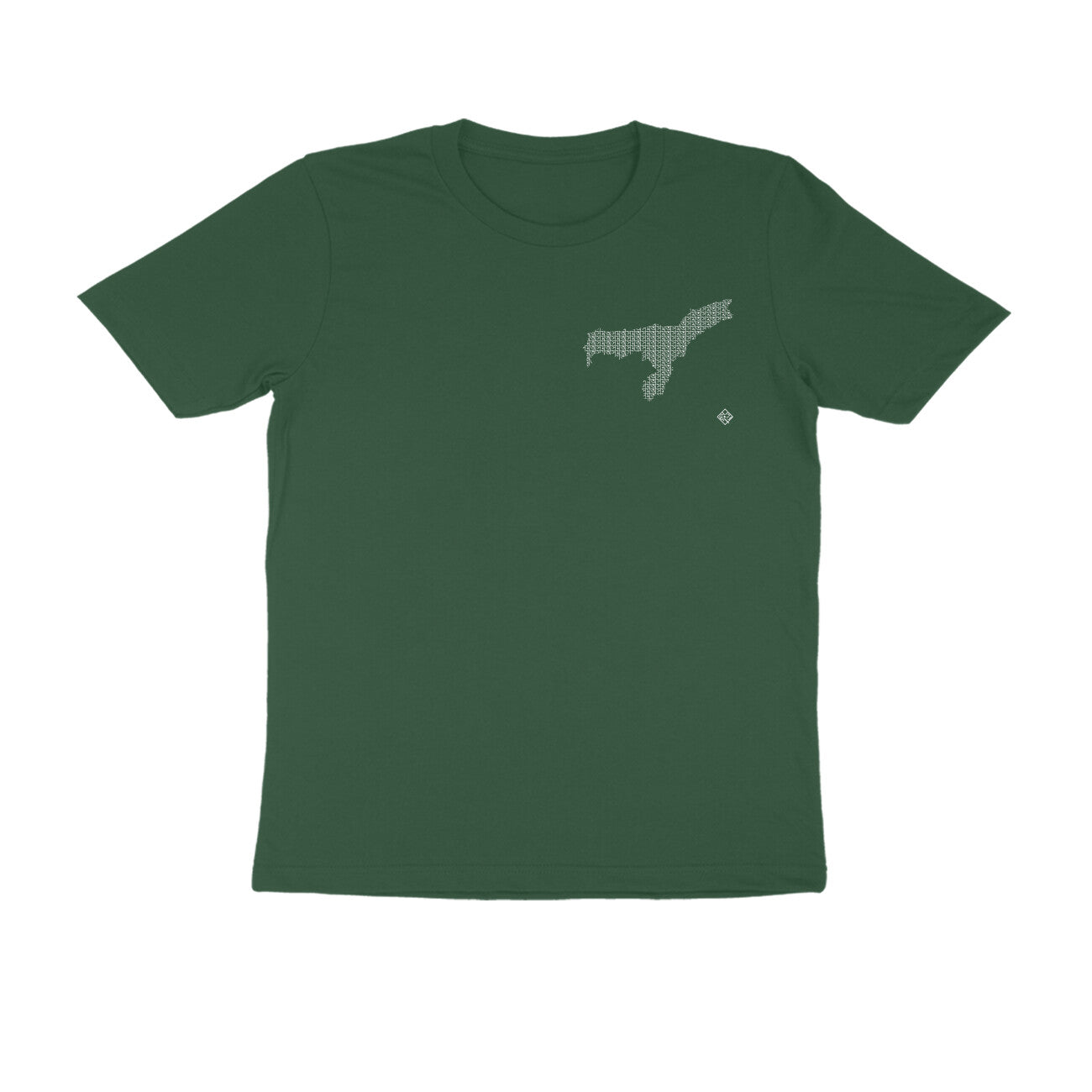 Assam GeoLingo // White Print T-shirt for Men