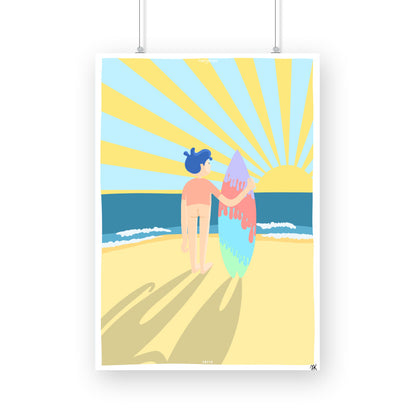 Sunset Surf Poster