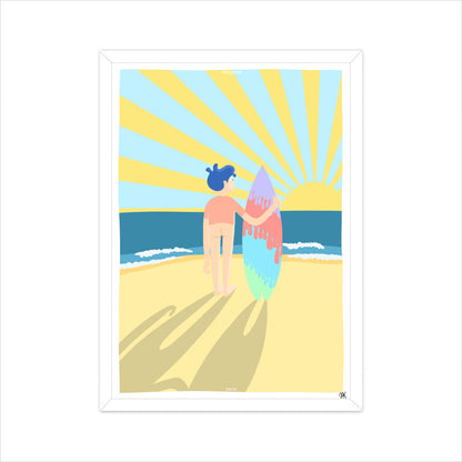 Sunset Surf Poster