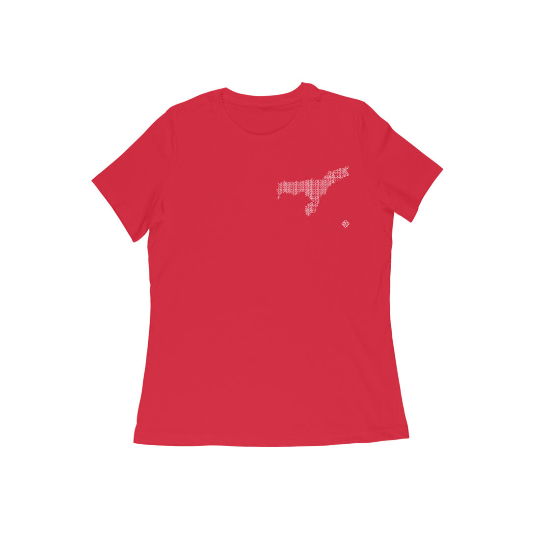 Assam GeoLingo // White Print T-shirt for Women