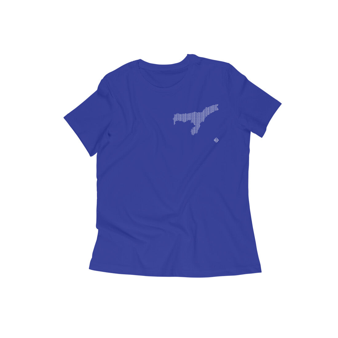 Assam GeoLingo // White Print T-shirt for Women