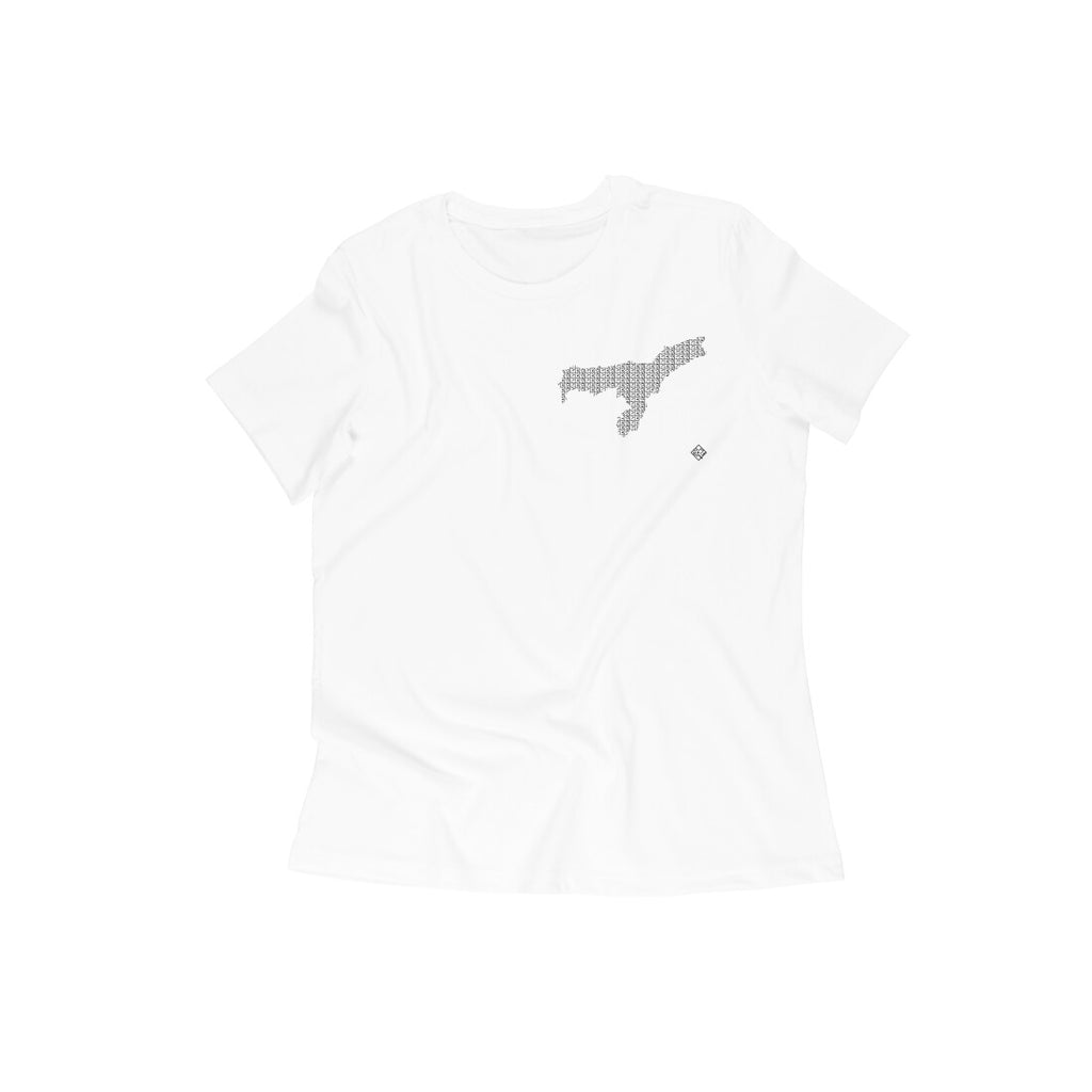 Assam GeoLingo // Black Print T-shirt for Women