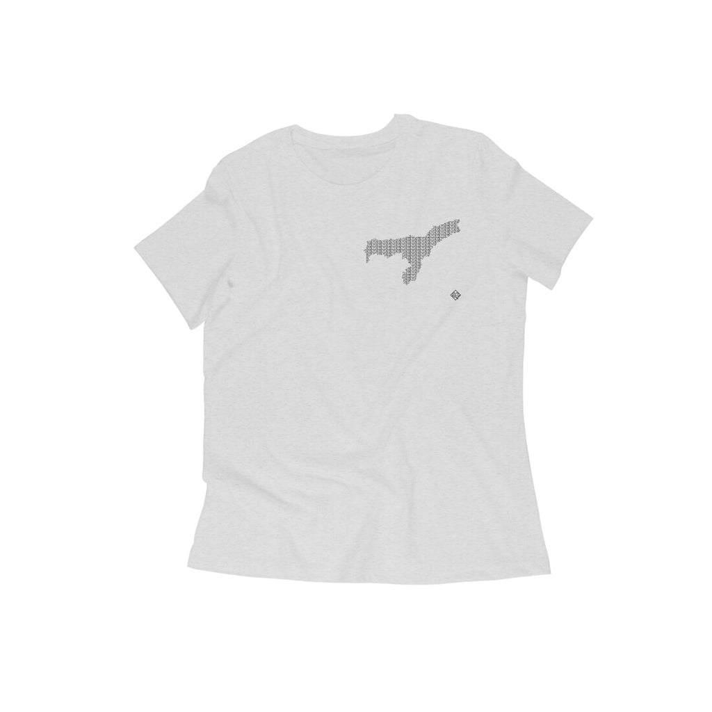 Assam GeoLingo // Black Print T-shirt for Women