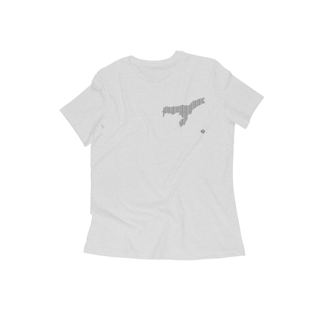 Assam GeoLingo // Black Print T-shirt for Women