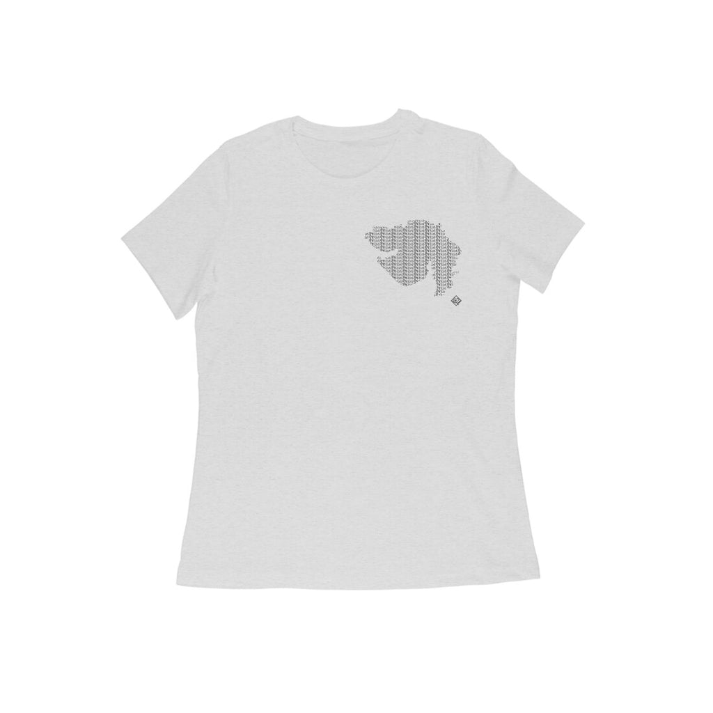 Gujarat GeoLingo // Black Print T-shirt for Women