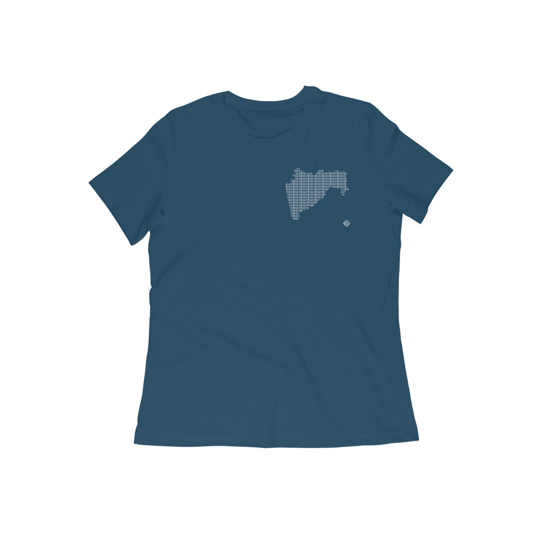 Maharashtra GeoLingo // White Print T-shirt for Women