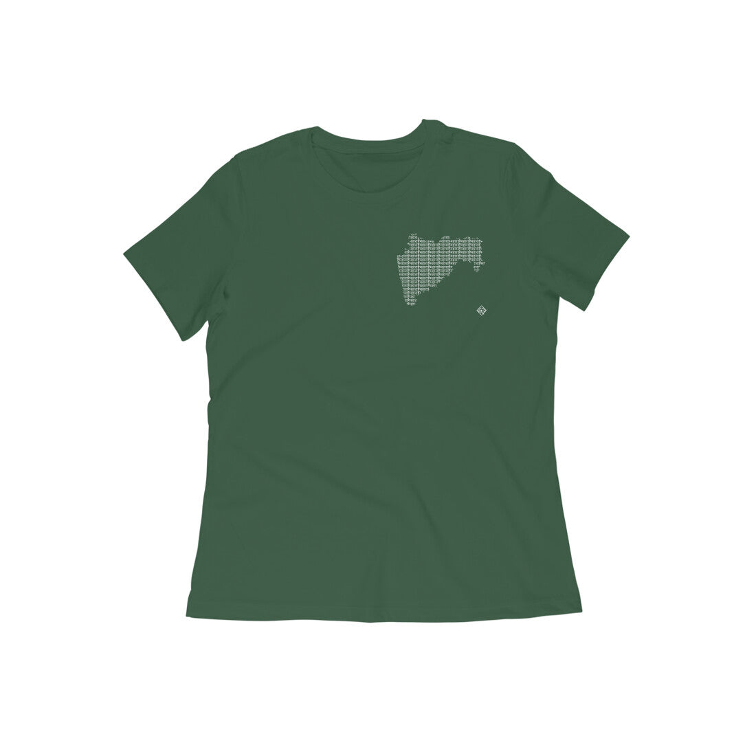 Maharashtra GeoLingo // White Print T-shirt for Women