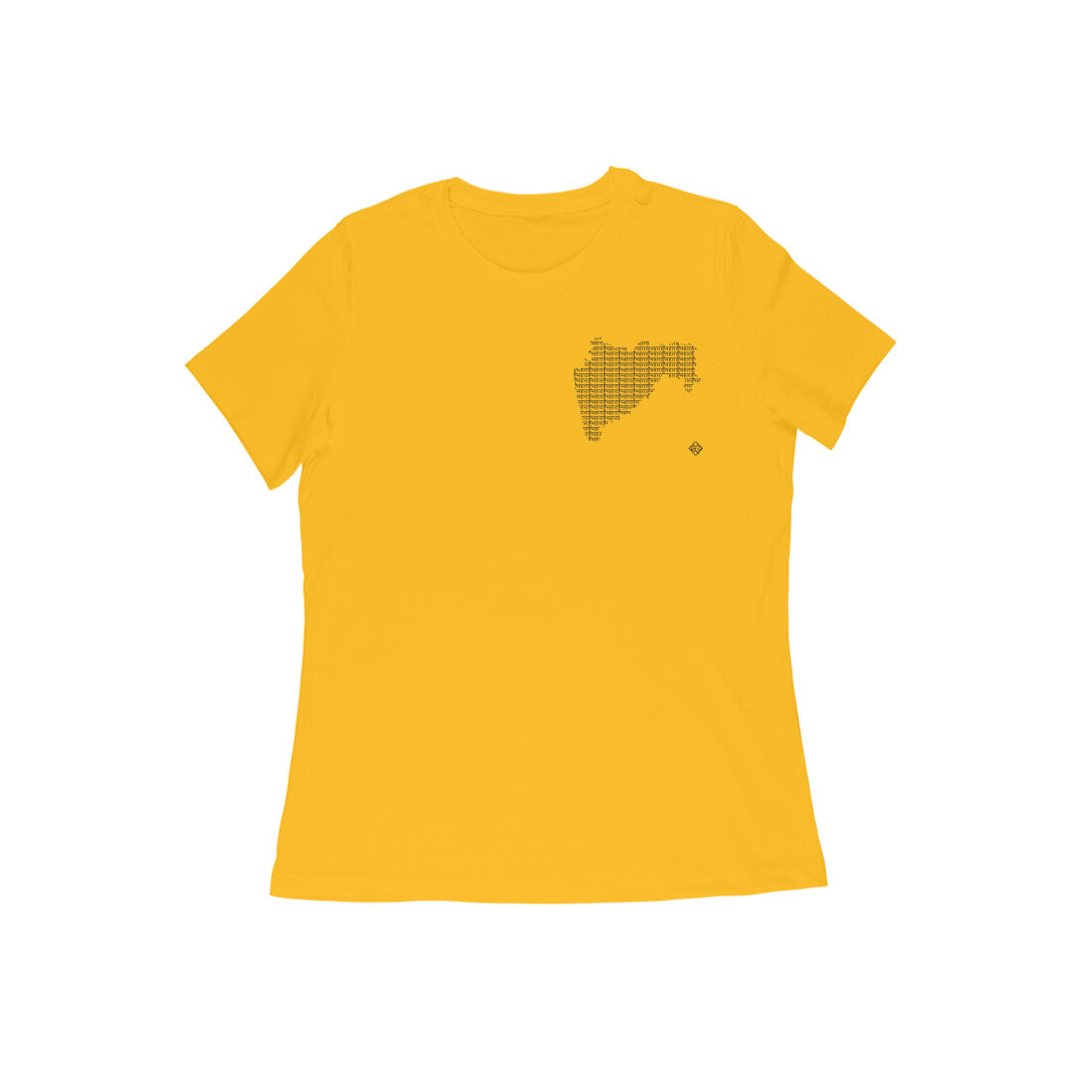 Maharashtra GeoLingo // Black Print T-shirt for Women
