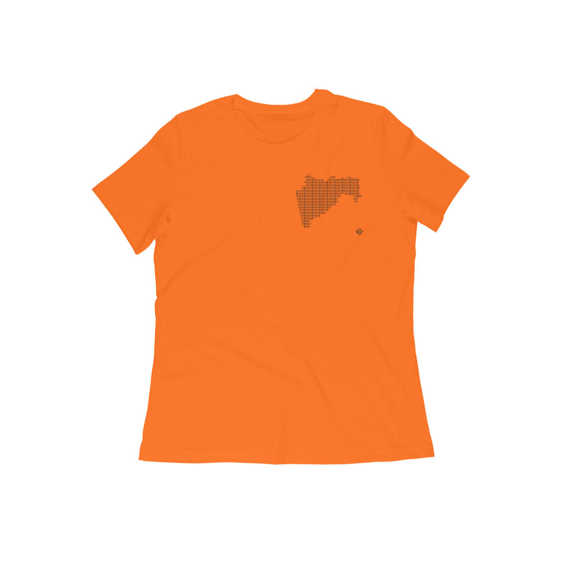 Maharashtra GeoLingo // Black Print T-shirt for Women
