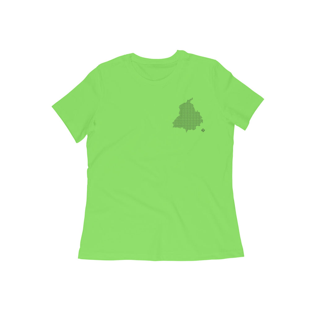 Punjab GeoLingo // Black Print T-shirt for Women