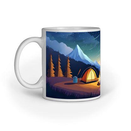 Night Camping with Campfire Mug