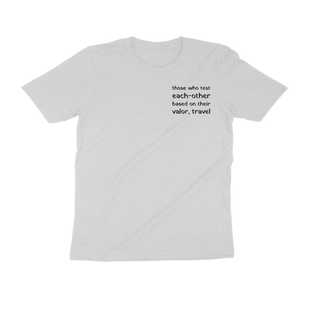 अन्योन्यवीर्यनिकषाः पुरुषा भ्रमन्ति - Sanskrit T-shirt for Men