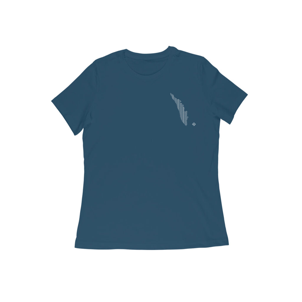 Kerala GeoLingo // White Print T-shirt for Women
