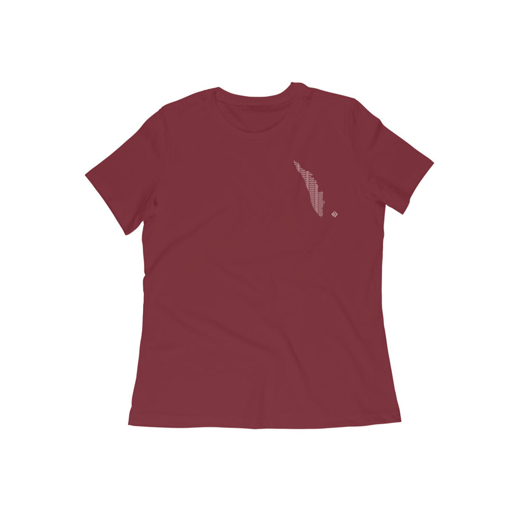 Kerala GeoLingo // White Print T-shirt for Women