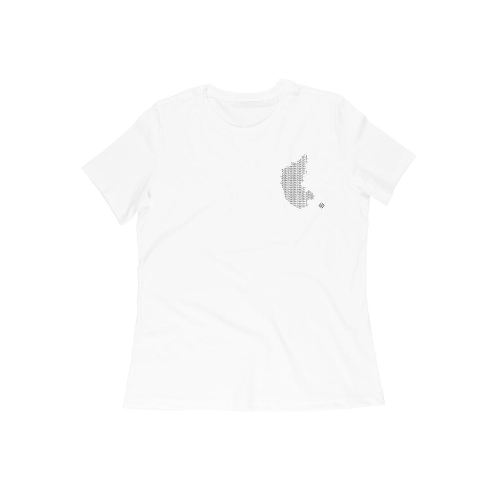 Karnataka GeoLingo // Black Print T-shirt for Women