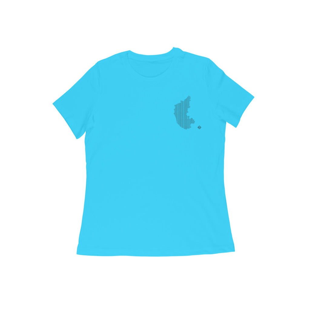 Karnataka GeoLingo // Black Print T-shirt for Women