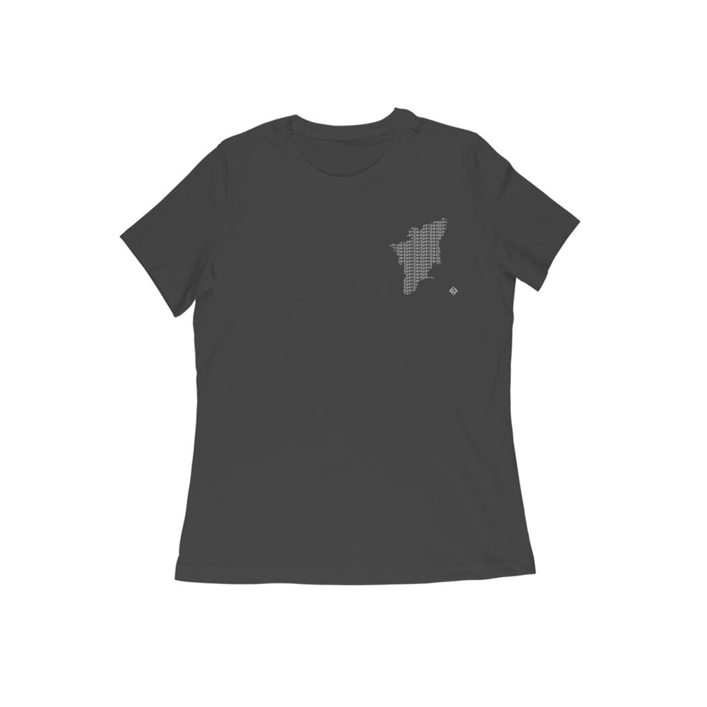 Tamil Nadu GeoLingo // White Print T-shirt for Women