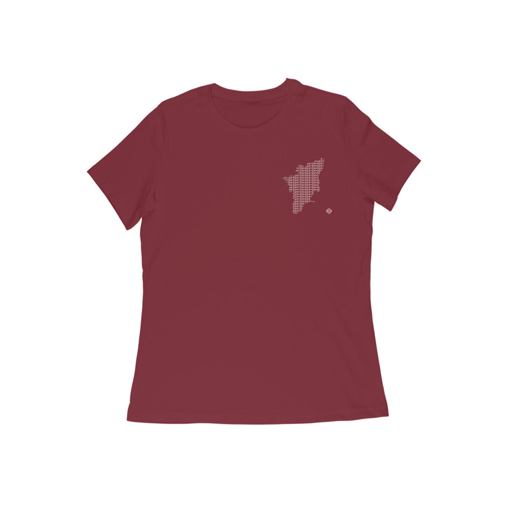 Tamil Nadu GeoLingo // White Print T-shirt for Women
