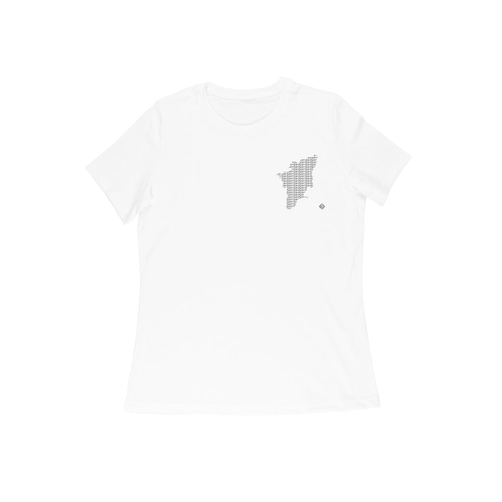 Tamil Nadu GeoLingo // Black Print T-shirt for Women
