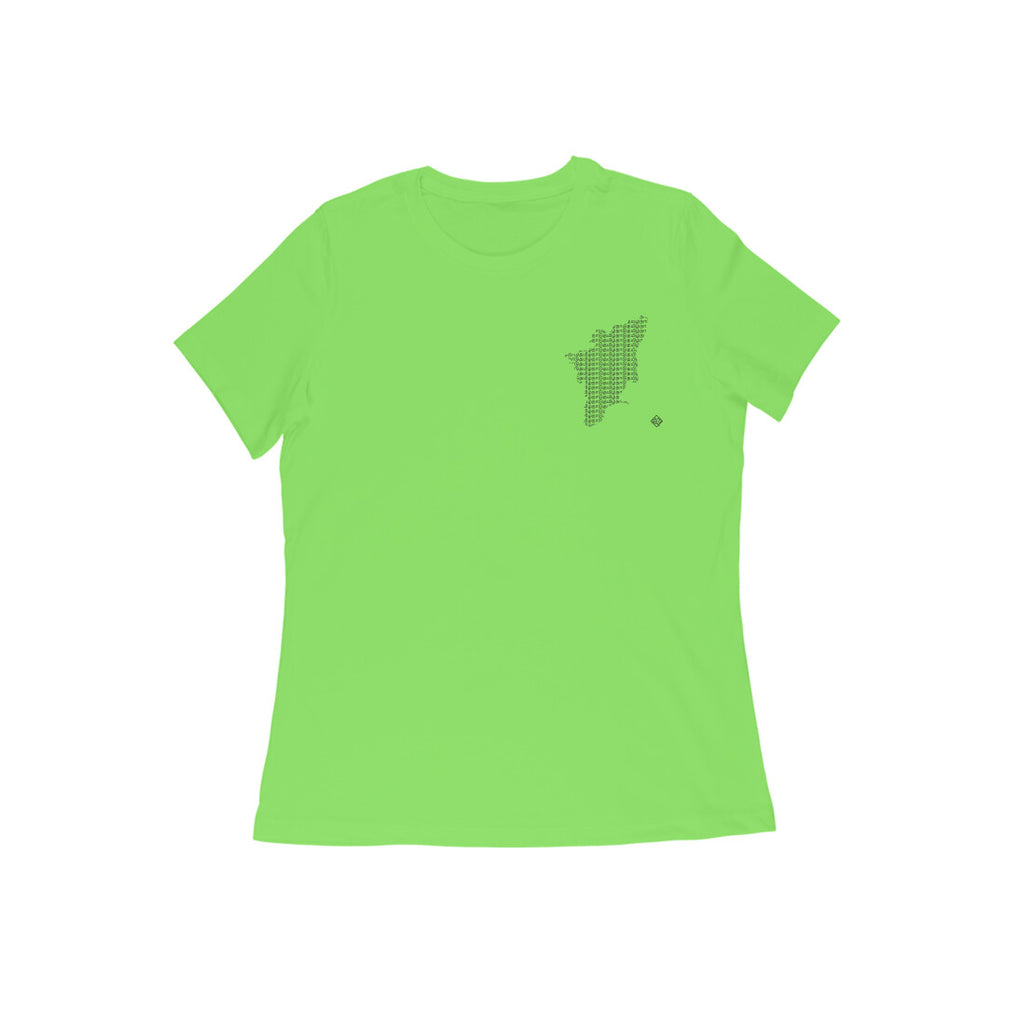 Tamil Nadu GeoLingo // Black Print T-shirt for Women