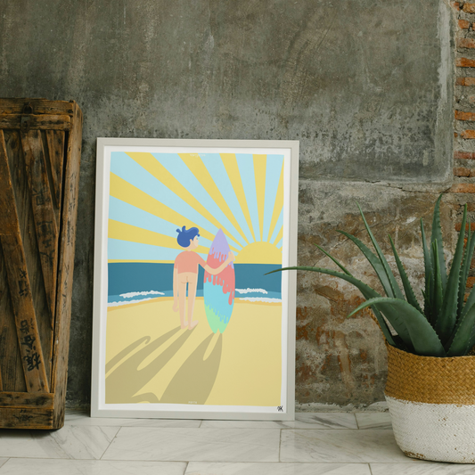 Sunset Surf Poster