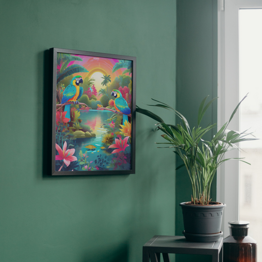 Parrots Magic Garden Poster